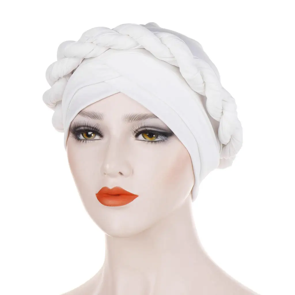 Yomo 2024 Muslim Europe and America monochrome single braid hat milk silk Indian hat
