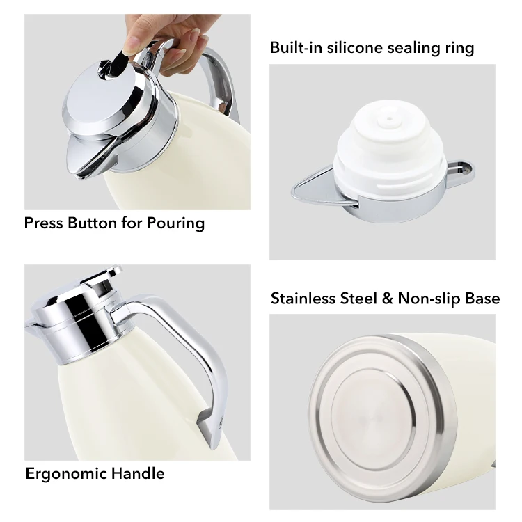 Hot Selling Double Walled Vacuum Insulated Colorful Stainless Steel Thermos Tea Coffee Pot For Thermal Coffee Carafe