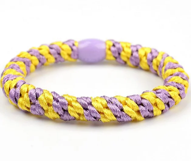 Hot Popular Thick Hair Stretchy Elastic Hair Tie Holder With Bead for Women and Girls