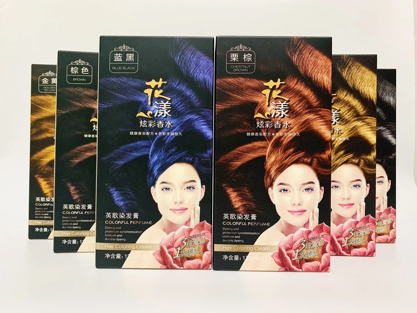 Hot Sale Professional Magic Herbal Hair Dye Shampoo Easy to Use Blue Super Black Color Cream for Men 100ml Volume