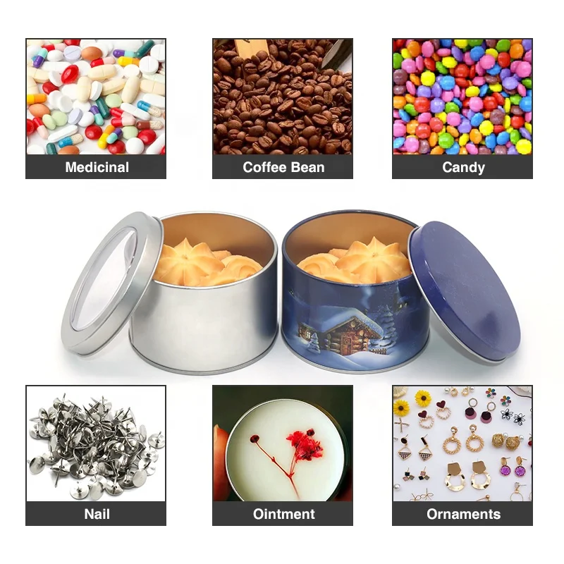 XPD Small Round Silver Black Food Grade Cosmetic Cream Metal Aluminum Tin Box For Mini Gift Traveling Tea