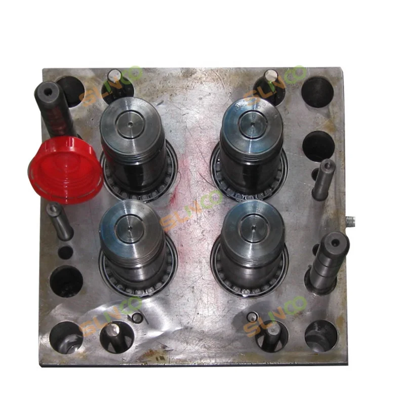 4 cavity plastic engine motor oil bottle pilfer-proof unscrewing cap mold
