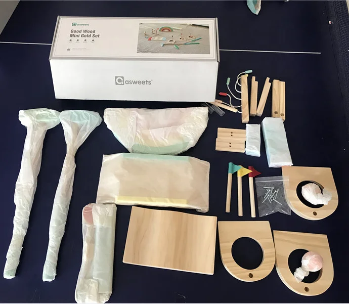 Asweets New Arrival 2024 Wooden Toys Golf Toys Set Golf Game Mini Golf Set For Kids