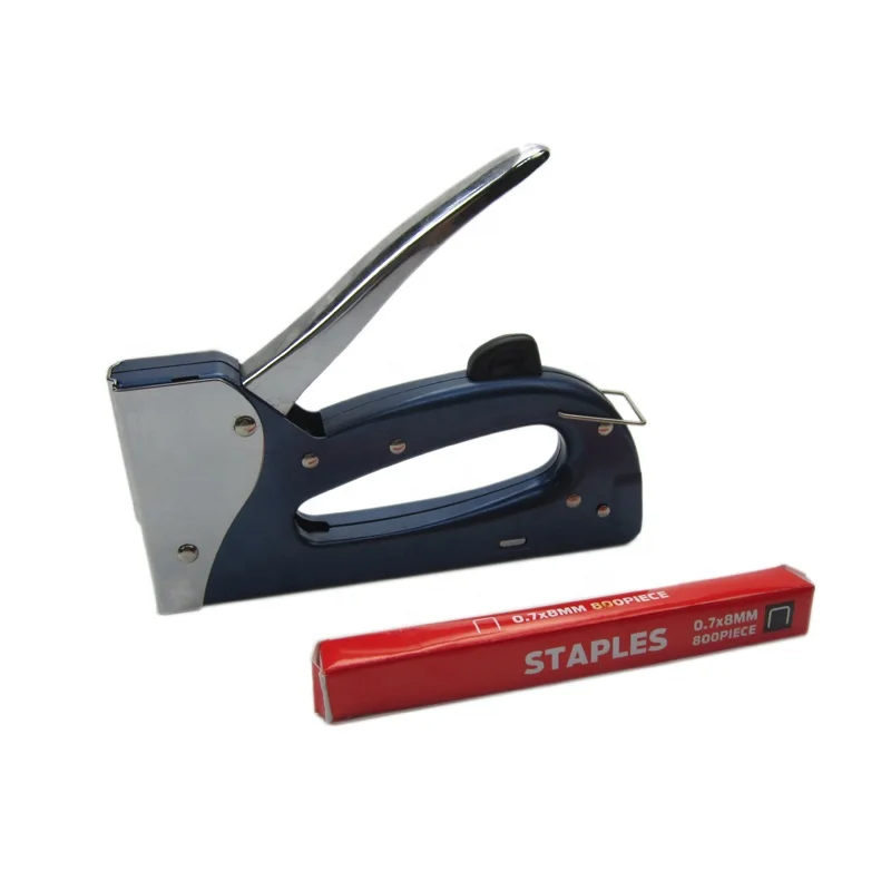 All metal body easy loading all metal staple gun operated with one hand 23 series staple gun