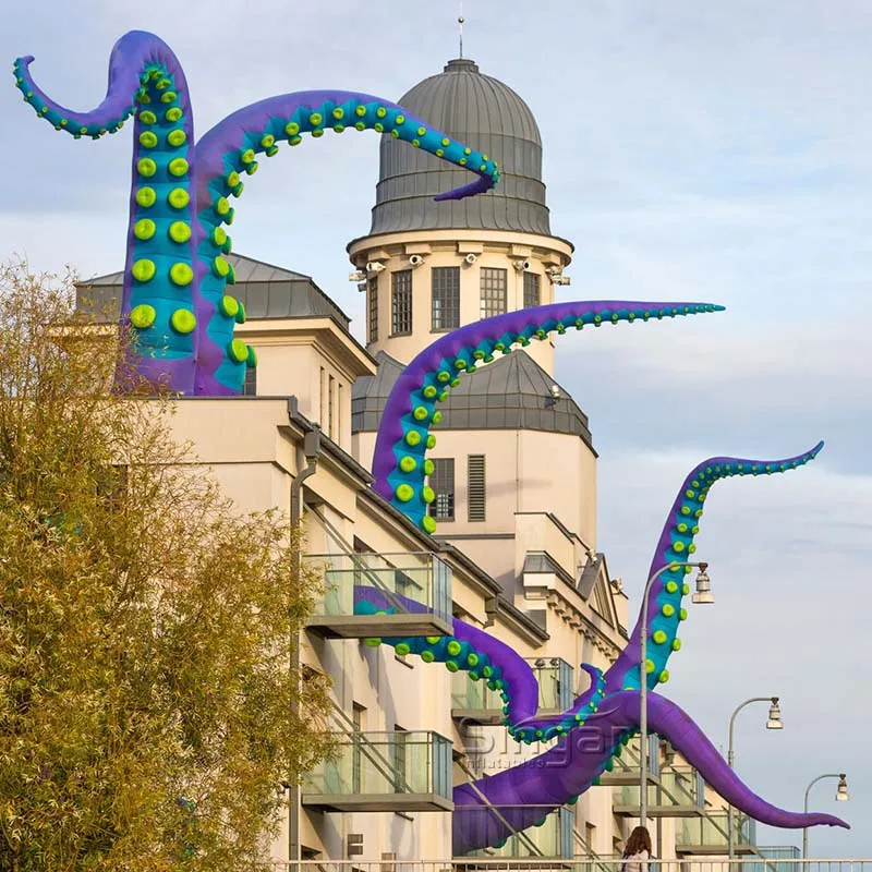 Sea monster inflatable street art octopus feet tentacles jellyfish legs for rooftop window wall festival party decoration