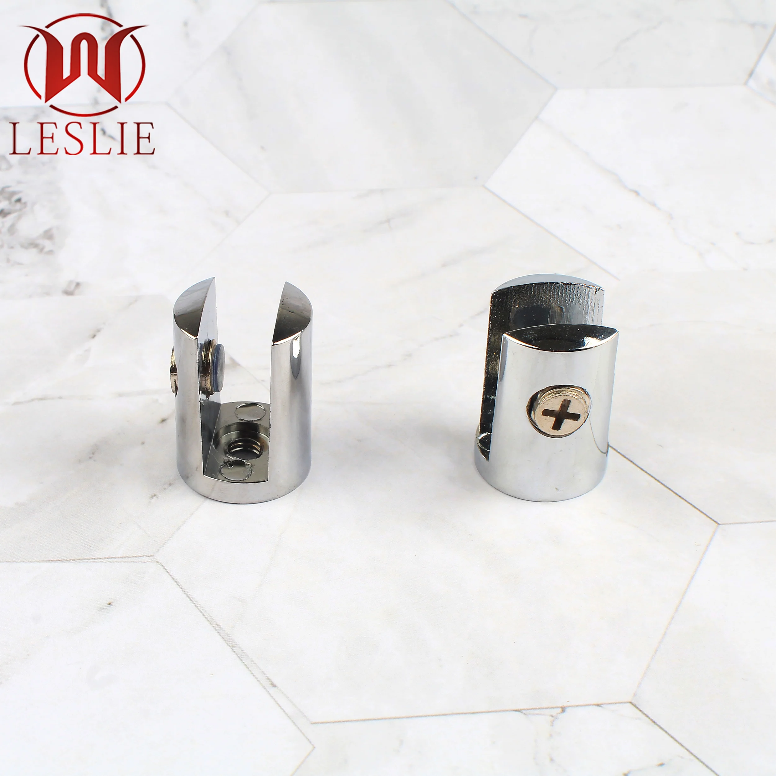 Hot Sale 10MM Chrome Cylinder Glass Shelf Support Zinc Alloy Glass Clips Frame Glass Fixed Clamp