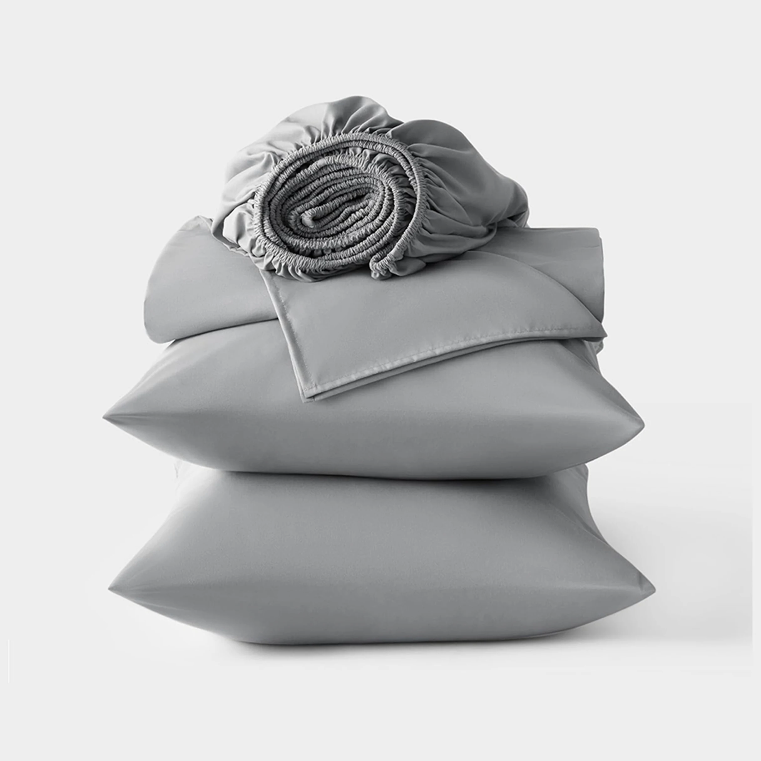 4Pcs 100% Polyester Brushed Microfiber white King Bed Sheet Bedsheet Queen Size Sheet Set For Home Hotel