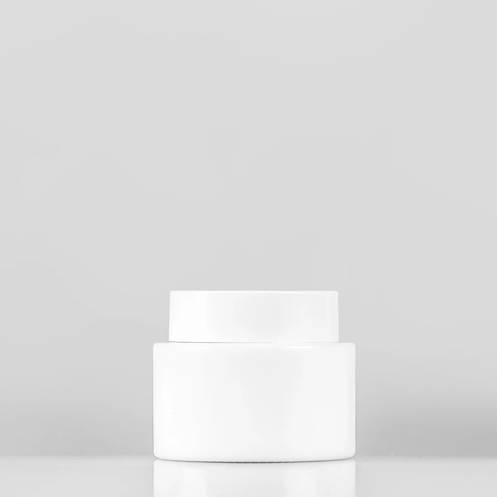 50cl Cylinder opal white glass jar for cosmetics packaging