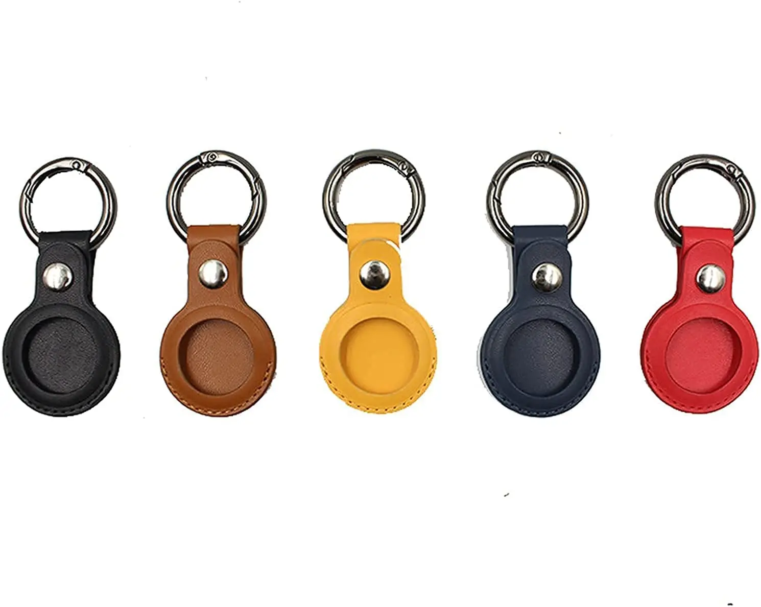 
Pu Leather Case For Airtag Finder Anti-scratch Protective Skin Cover With Keychain For Airtags 2021 