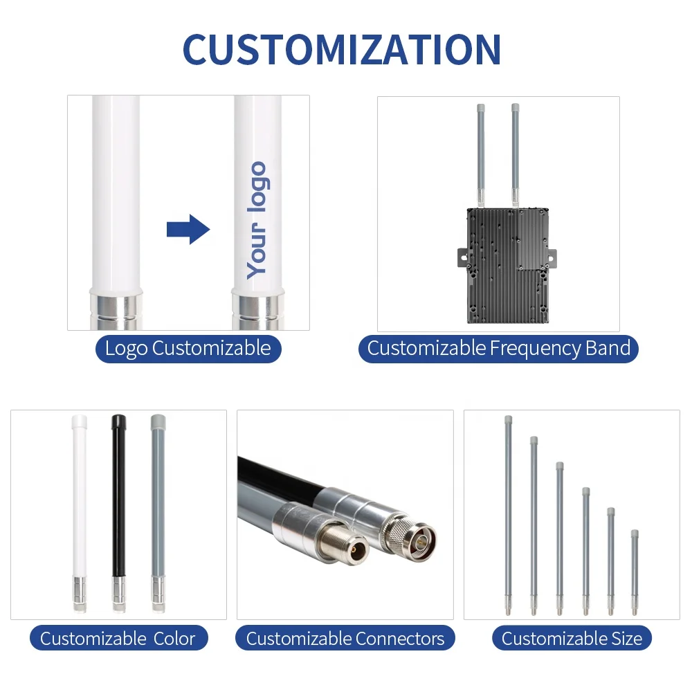 Professional Fiberglass Helium Lora 915 MHz 2dBi 4 dBi 6 dBi 8dBi 10 dBi LoRa Antenna