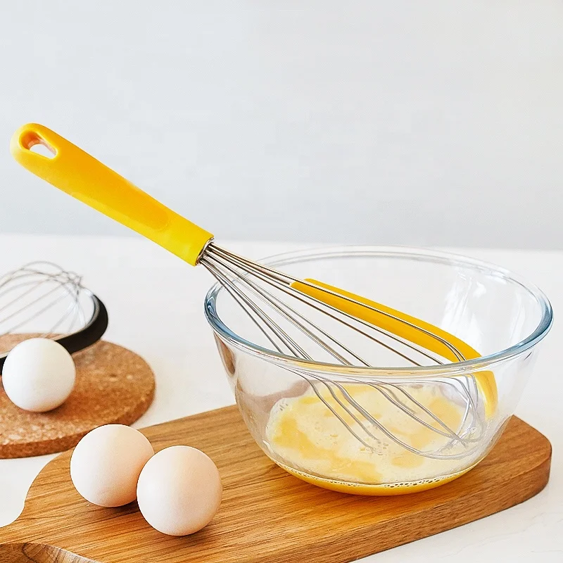12 inch Egg Blender Beater 2in1 Egg Manual Silicone Balloon Whisk With Spatula & TPR Handle