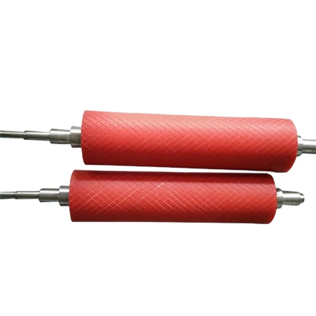 Heat Resistant Silicone Rubber Coated Polyurethane Wheel Bearings / Rubber Feed Rollers