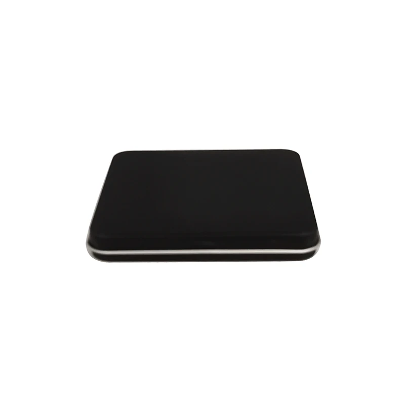 In Stock White and Matt Black Small Hinged Square Metal Tin Box for Candy Chocolate Packaging