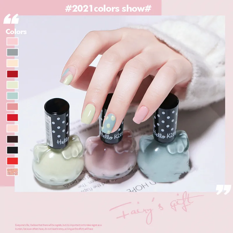 
2021 New Design Cute Sweet Cat Nail Polisher Non-Toxic Quick-drying Nail Polish Gel Wholesale 