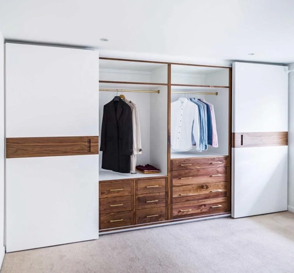 
Custom design walnut 4 door sliding wardrobe 
