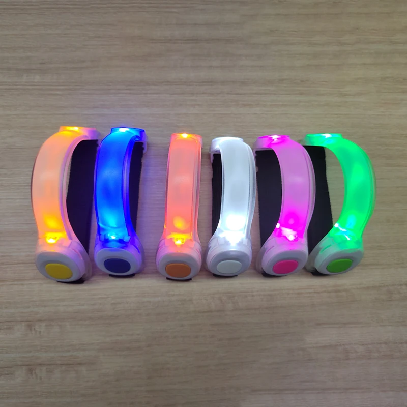 safety warning silicone snap armband led flashing transparent rechargeable armband for night running