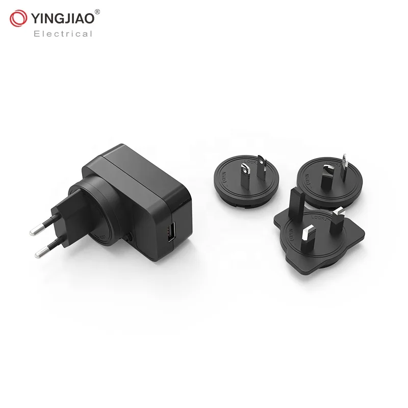 Yingjiao Portable International US EU UK Travel Adapter Universal Charger 5V 1.2A AC DC Power Adapter With USB Port