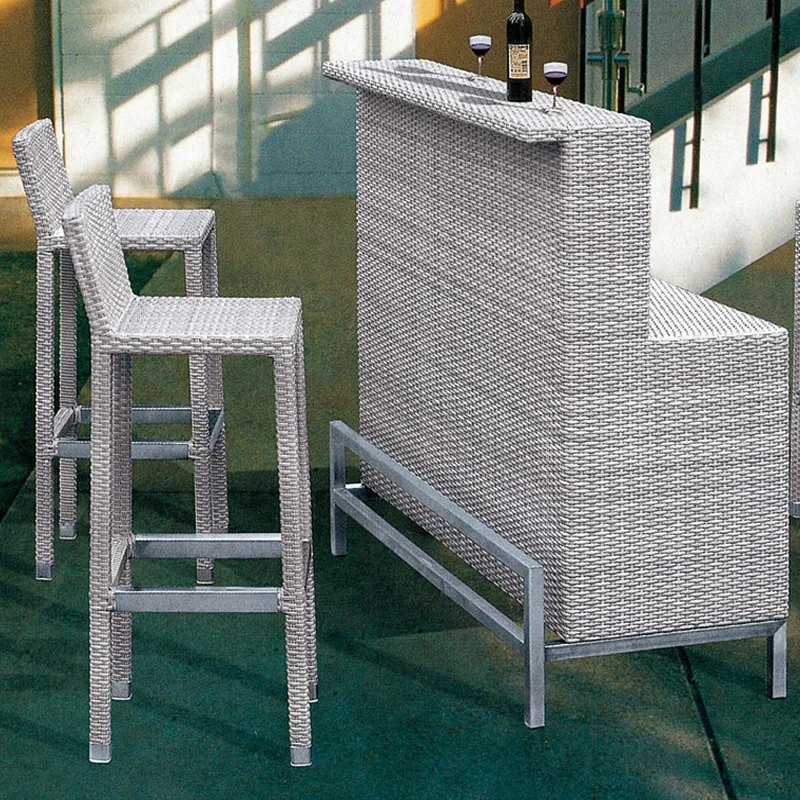 Outdoor Outside Round Resin Wicker Polyrattan Bar Counter outdoor bar counter