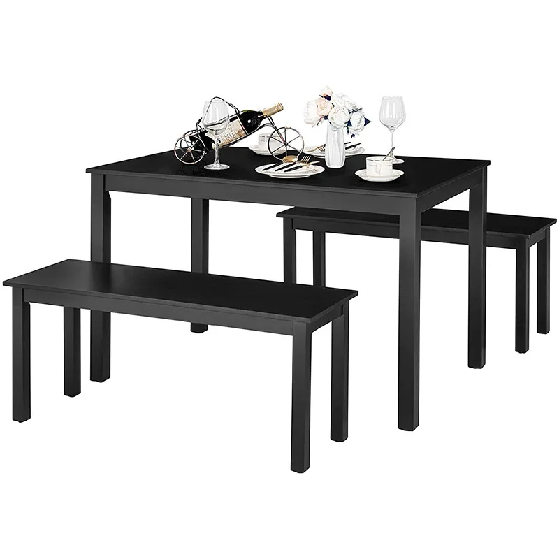 
Simple 3-piece kitchen bench dining table dining room and two benches 