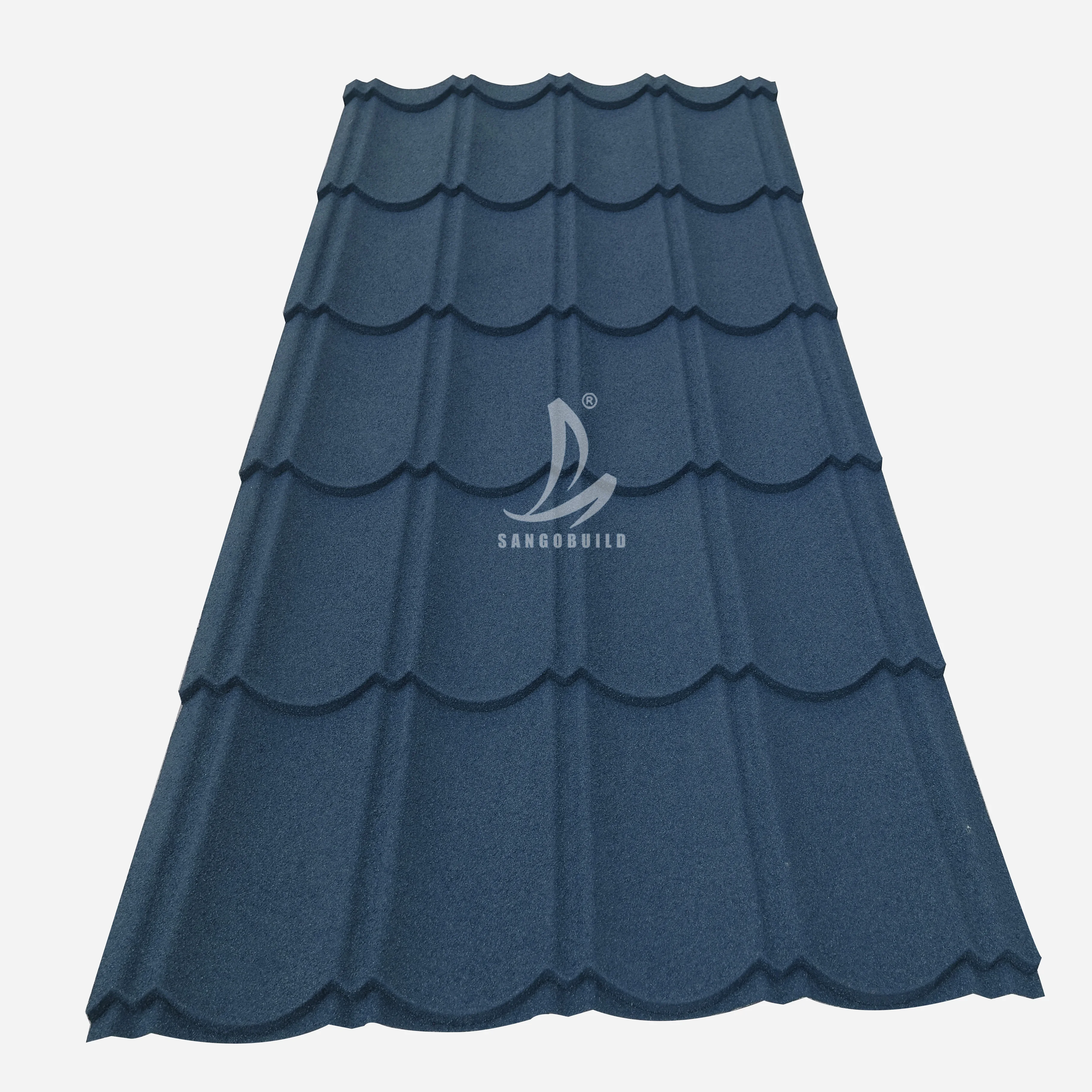 Sangobuild Chinese Long Span Size Telha Shingle Stone Coated Color Metal Roofing Sheets Easy Installation Sheet Tile for Villa