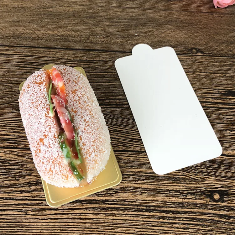 Disposable 100 Pack Rectangle Mini Pastries Round Triangle Cake Bases Mousse Cake Boards for Wedding Party Cup