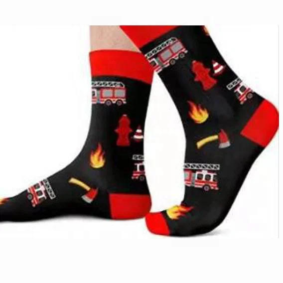 Firemen Happy Letters Socks Funny Saying IF YOU CAN READ THIS THIS FIREMAN IS OUT DUTY Socks