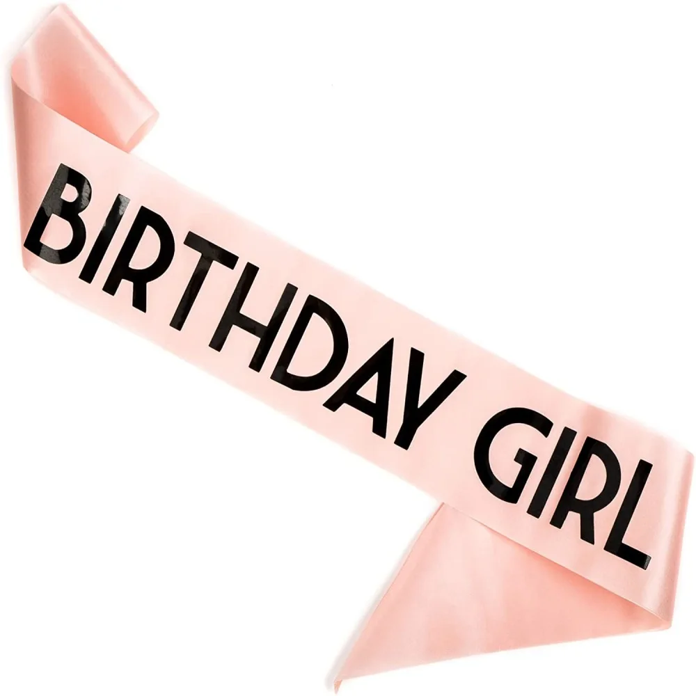 Wholesale Amazon Birthday Party Etiquette Shoulder Strap Love Birthday Queen Black And White Pink Shoulder Strap