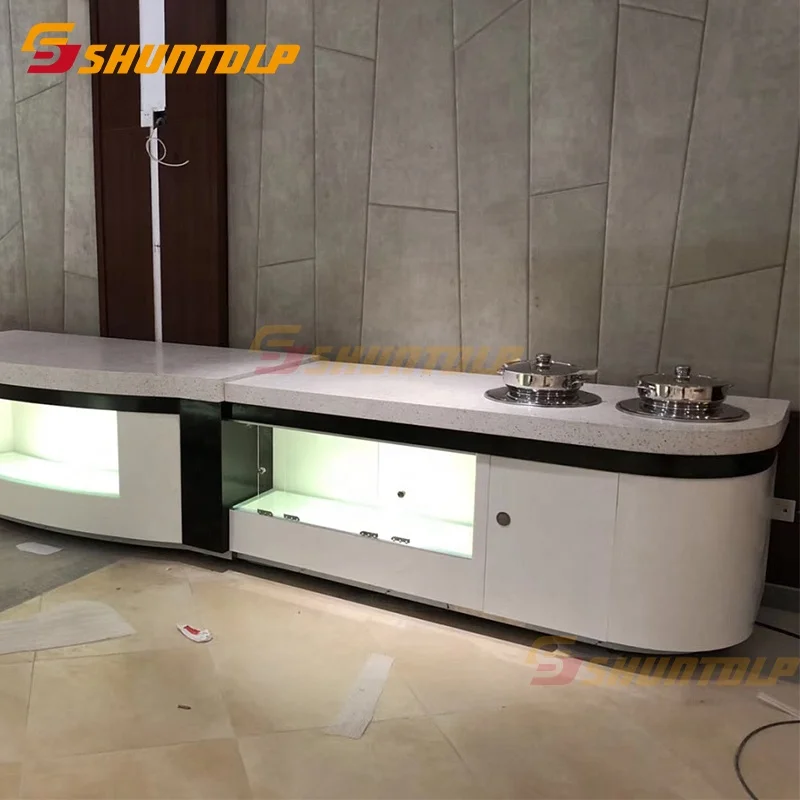 Luxury Commercial Salad Bar  Display Refrigerator buffet cooler modern hotel sushi buffet counter equipment design