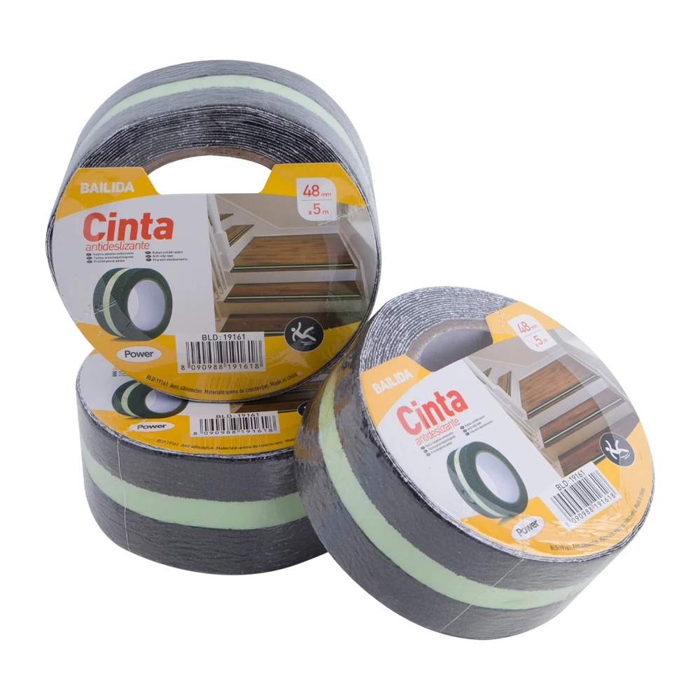 Bailida Factory Custom Waterproof PVC Anti-Slip Black Tape with Photoluminescent Strip