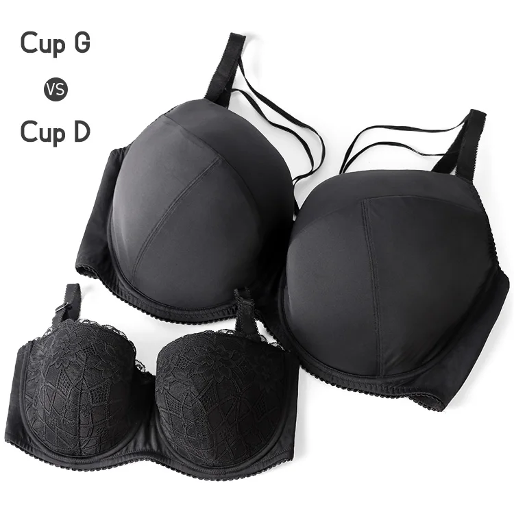 
High Quality Underwire Push Up D E F G H Cup Plus Size Big Breasts Fat Womens Bra Wholesaler 