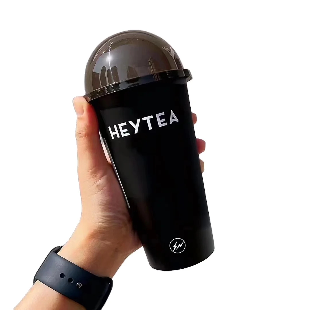 Фабрика в пресс-форм этикетка фильма 24oz 700ml впрыска IML PP пластиковый молочный чай чашки с крышкой черный алюминиевая чашка черными крышками