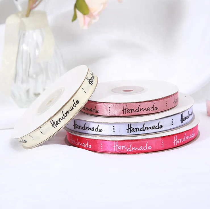Factory Supply Low MOQ polyester logo satin ribbon printing
