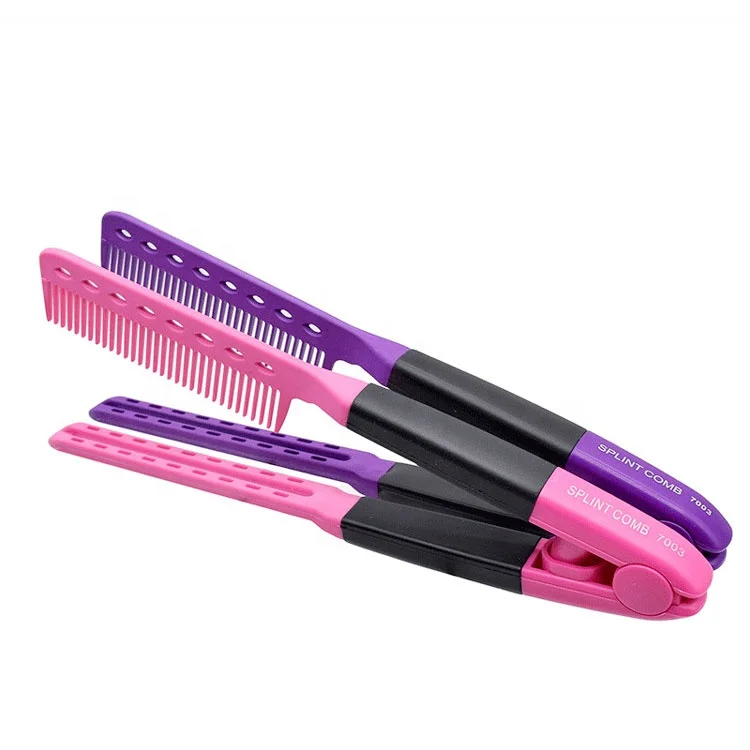 
Pink and purple foldable comb high temperature resistance custom hot comb 450 degrees instant tweezer with comb 