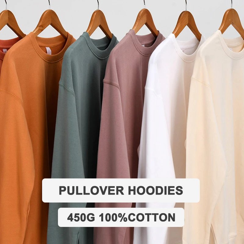 Custom Graphic Low MOQ 450gsm Cotton Fashion Off Shoulder Oversized Unisex Crewneck Pullover Sweatshirt