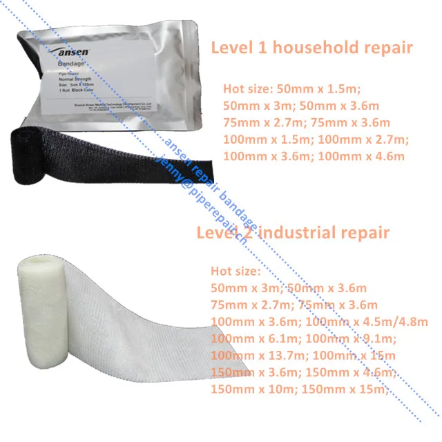 Epoxy or Fiberglass Pipe Wrap Repair Methods Quick Seal Pipe maintenance water activated wrap tape