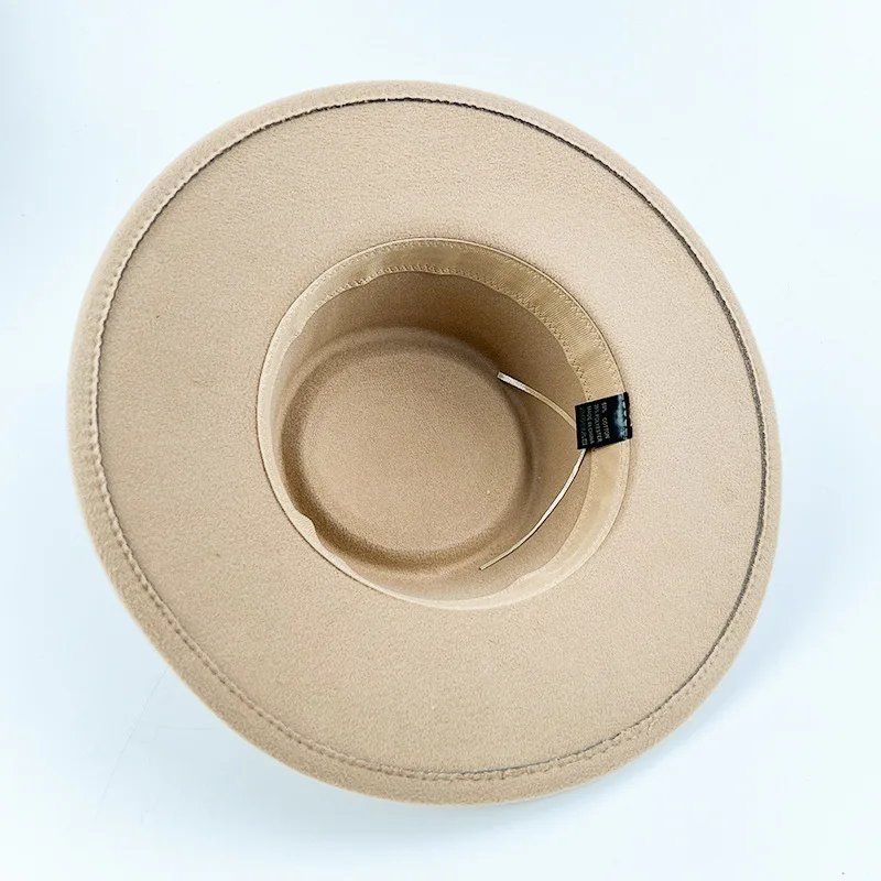 Custom High Quality Vintage Wide Brim Warm  Fedora Hat Belt Panama Hat Felt Jazz Hat For man and woman
