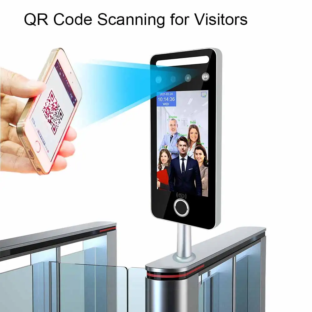 5 Inch IPS Screen RS485 Multi 5 Person AI Face Recognition Access Control Time Attendance Products with WIFI RFID Card
