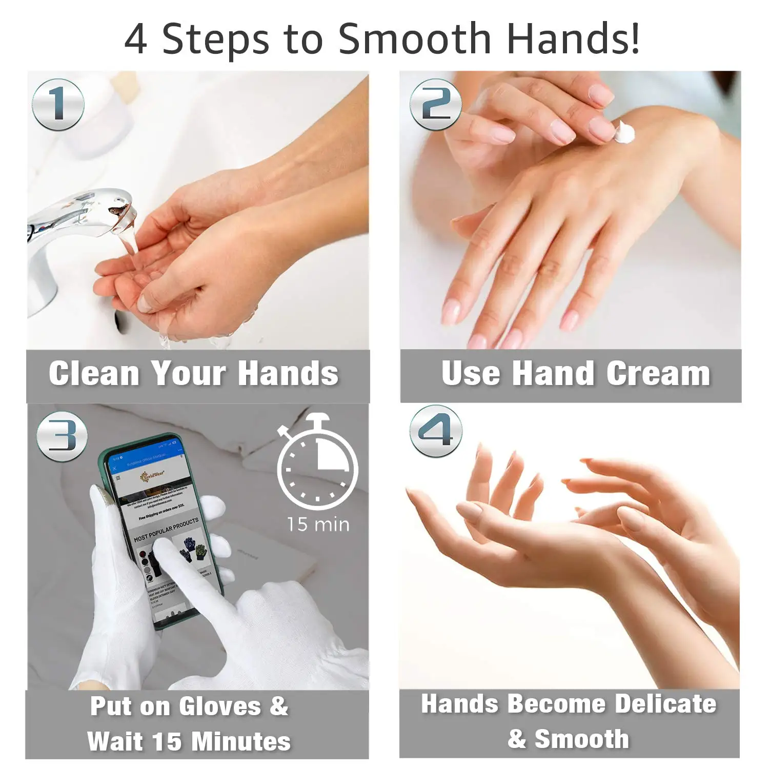 All Size Touch Screen Breathable White Cotton Spa Eczema Relief Skincare Overnight Sleeping Moisturizing Gloves For Dry Hands