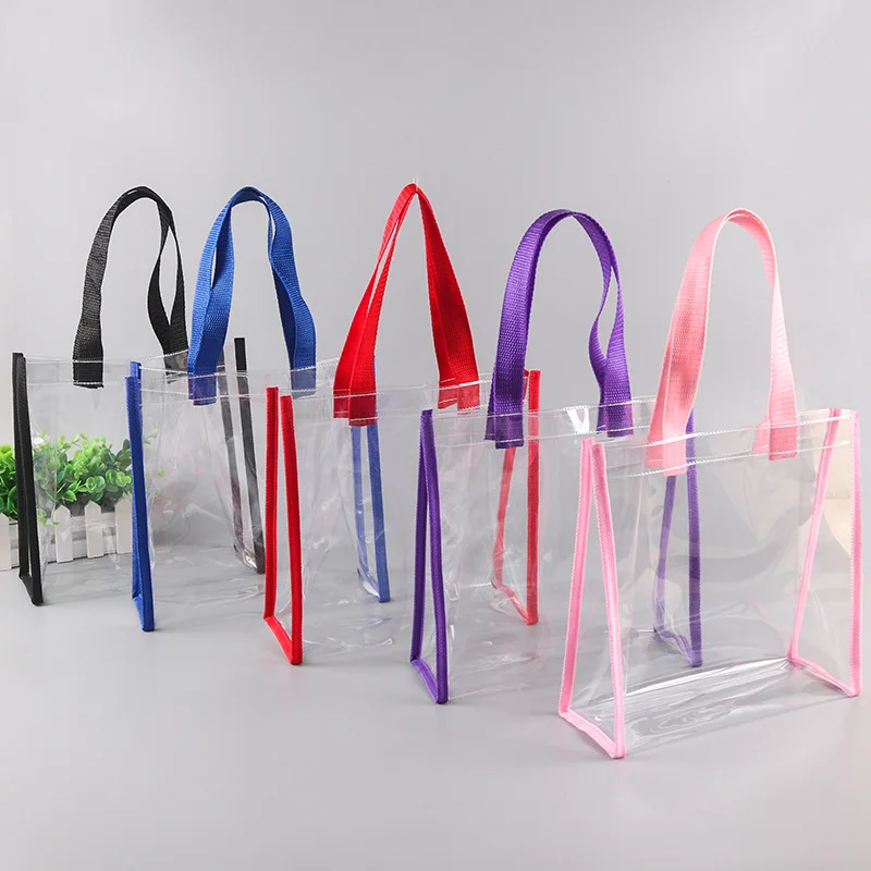 Customized clear PVC shopping bag plastic gift bag direct factory