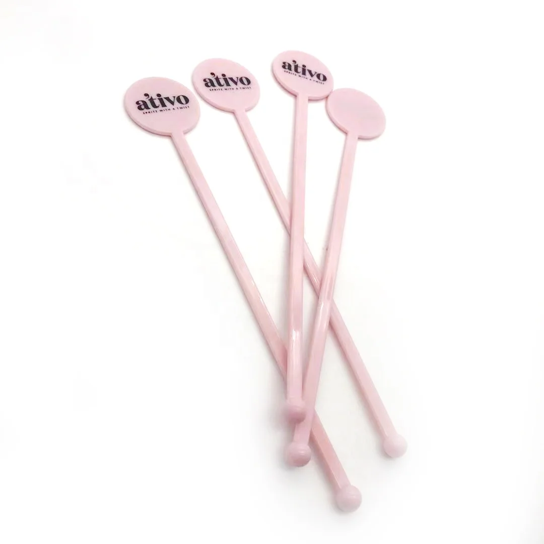 Factory Wholesale Custom Acrylic Cocktail Mirrored Clear Blank Drink Stirrer