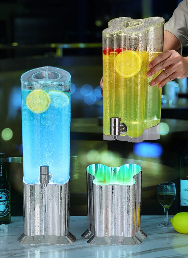 Luxury Electroplated Acrylic Base Beer Dispenser With Led Light