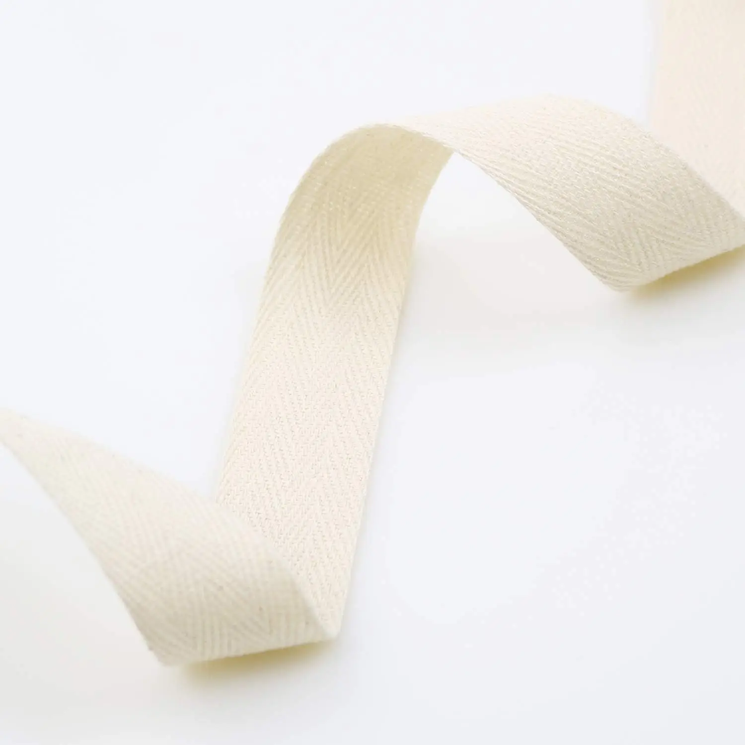 Eco-Friendly Custom Printed Organic Gift Herringbone Pattern Cotton Tape Ribbon