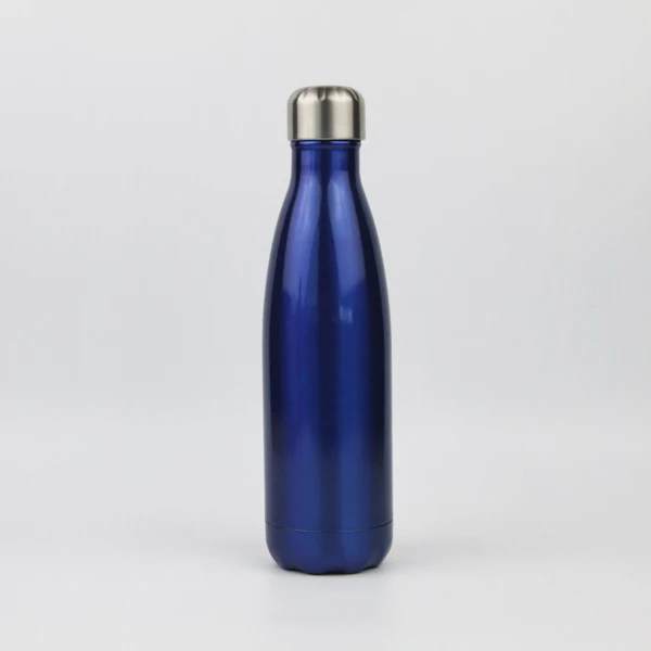 
2019 Hot Sales 500ml/17oz matte black white stainless steel vacuum insulated cola shaped chilly water bottle thermos 