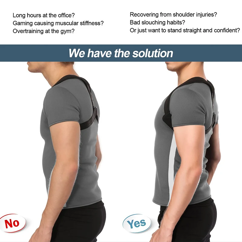 Wholesale Upper Back Brace Posture Corrector for Clavicle Support and Provide for Men and Women