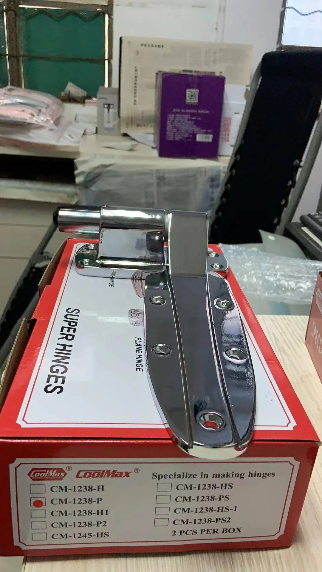 Coolmax brand Reversible Reach-in Plane Hinge with spring for Freezer and cold room hinges CM-1238-P