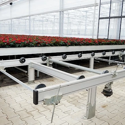 Rolling table vegetable ebb and flow tray seeding bed