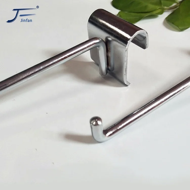 Wholesale Customized  steel wire chrome plated supermarket groove slot slat back panel board display hanger hook