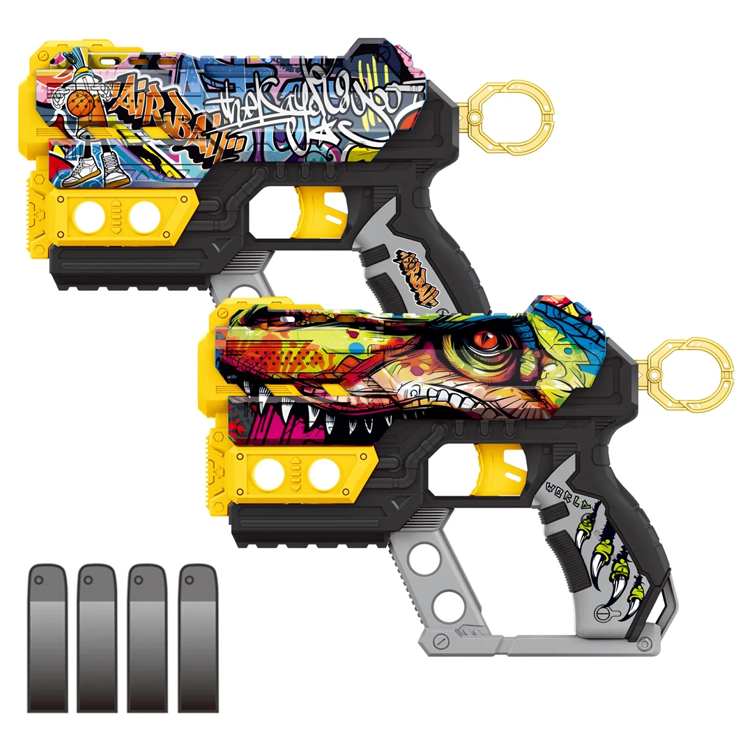 New Design Boys Shooting Game Plastic Toy Gun,UV Printing Eva Soft Bullets Shoot Toy Gun,Plastic Toy Guns With 8 Bullets Shoot