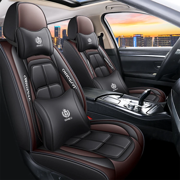 Shumiqi new product  Car Interior Seat Pvc Cushion Full Set Luxury Seat Cover Sport Leather Car Seat Covers
