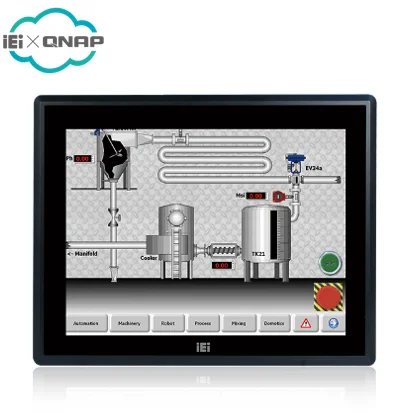 IEI DM-F15A/R 15 inch industrial resistive touch screen LCD monitor with 9 ~36V DC input